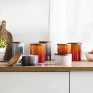 Le Creuset Stoneware Signature Storage Jar with Wooden Lid 470ml Volcanic